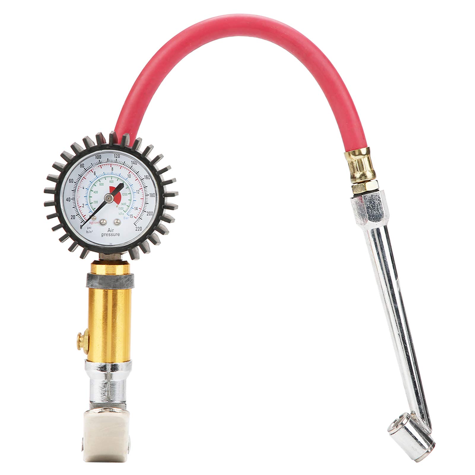 Oumefar Inflador Neumáticos con Manómetro Digital, Pistola Inflado Precisión 10 220PSI, Aleación Aluminio, Para Coches Motos Bicicletas, Accesorio Compresor Aire