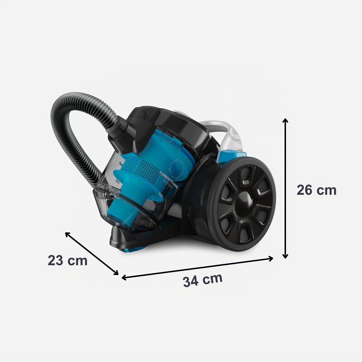Black+Decker - Beutelloser Staubsauger BXVML701E | 700W | 18kPa | Zyklontechnologie | Waschbarer HEPA13-Filter | 2L Behälter | 8m Aktionsradius | All-Rounder-Bodendüse | Zubehör Inklusive