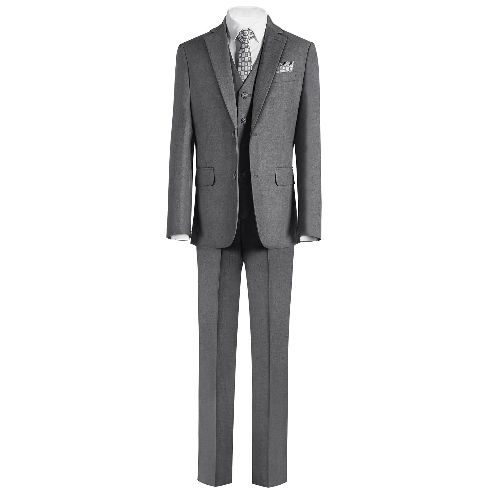 Photo 1 of Boys Formal Suit Set 5 Pieces Fashion Slim Fit Suits 12 Dark Gray