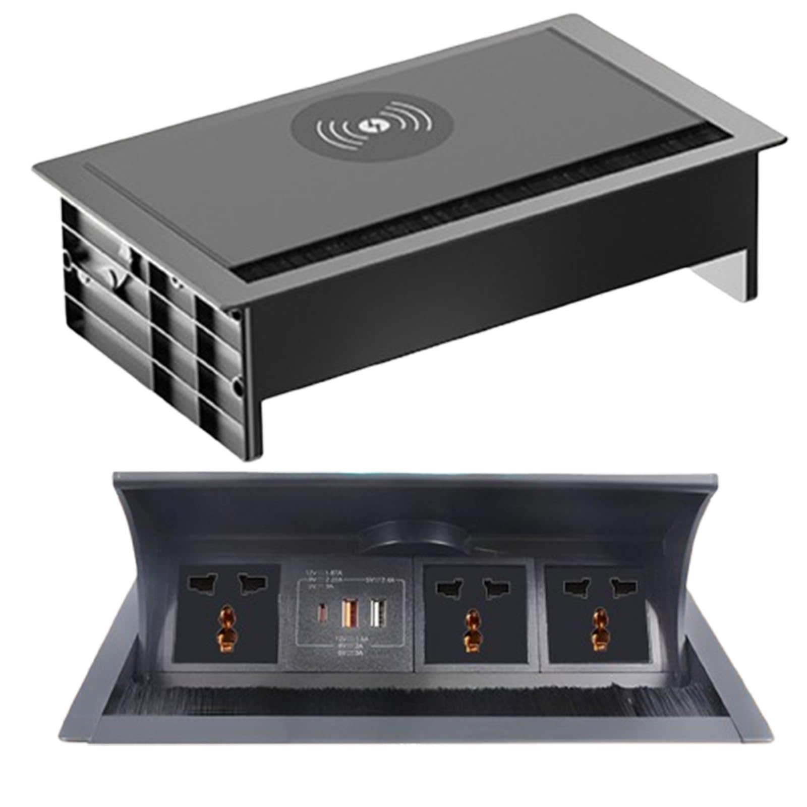 Power Strips Embedded Wireless Charging Socket, 15W Desktop Fast, Can Be Used for Home Office Desk, Conference Room/Hotel(B)