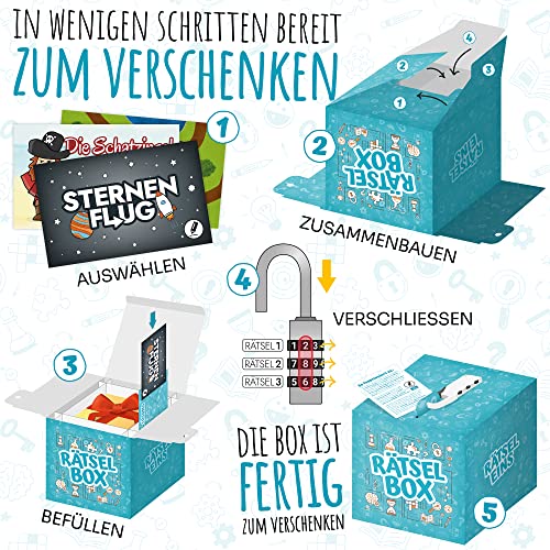 Rätselbox - Geschenkbox: 3 Rätsel lösen zum Öffnen - Ähnlichkeit mit Exit Game - Geschenkverpackung für Geldgeschenk oder kleine Geschenke