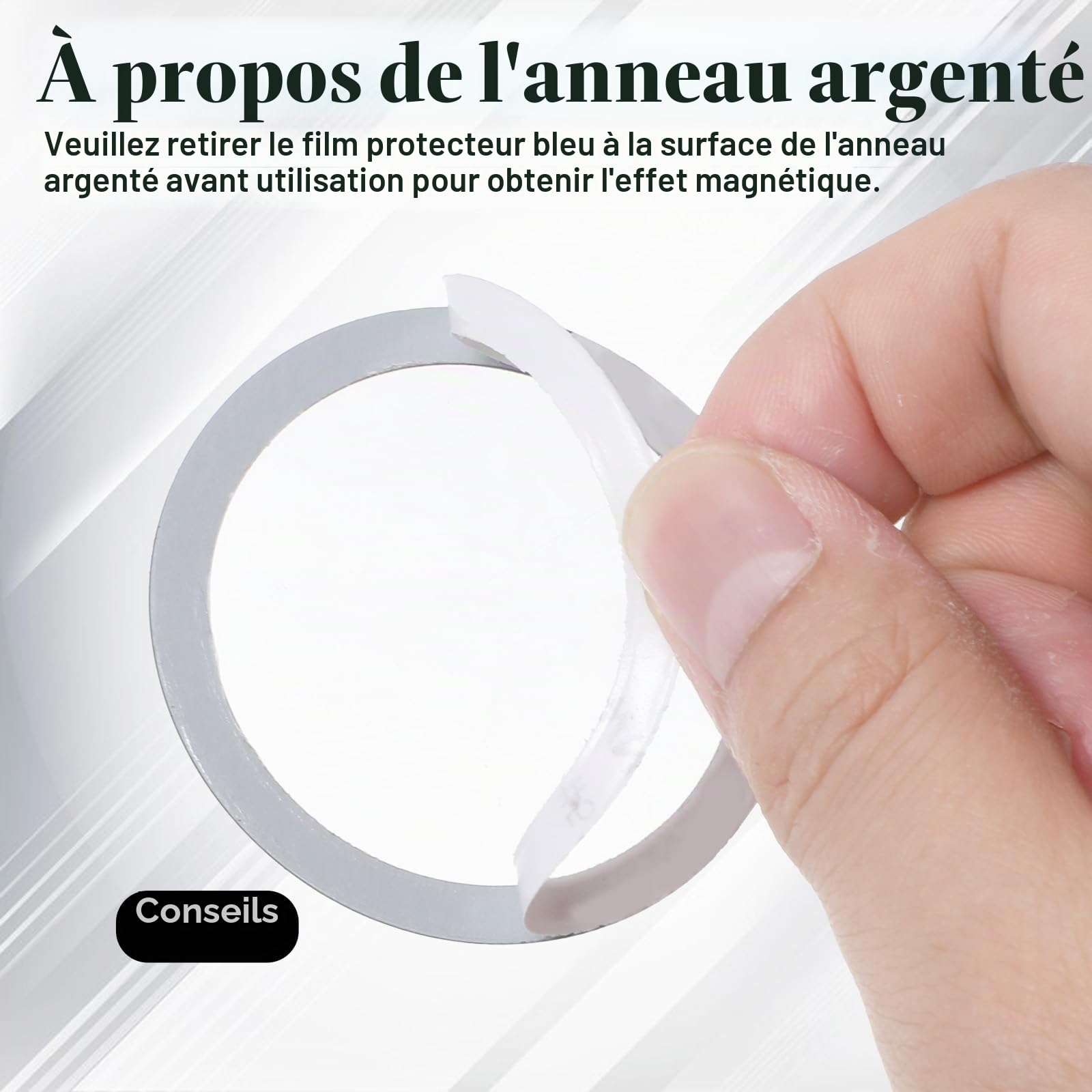 Lot de 12 anneauxmagnétiques pour coque de téléphone portable - Anneau magnétique en métal autocollant - Plaque métallique pour voiture