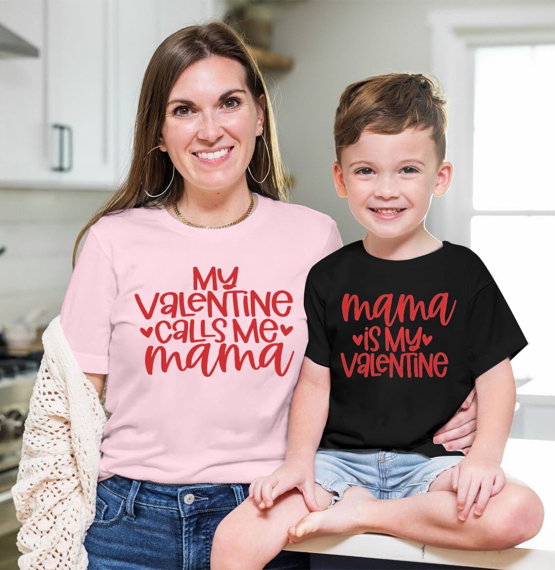 Condition photo showing New/Like New for mommy and me valentines shirt: womens valentines day shirt mama mini shirts toddler baby girl tops family matching tees x-large pink
