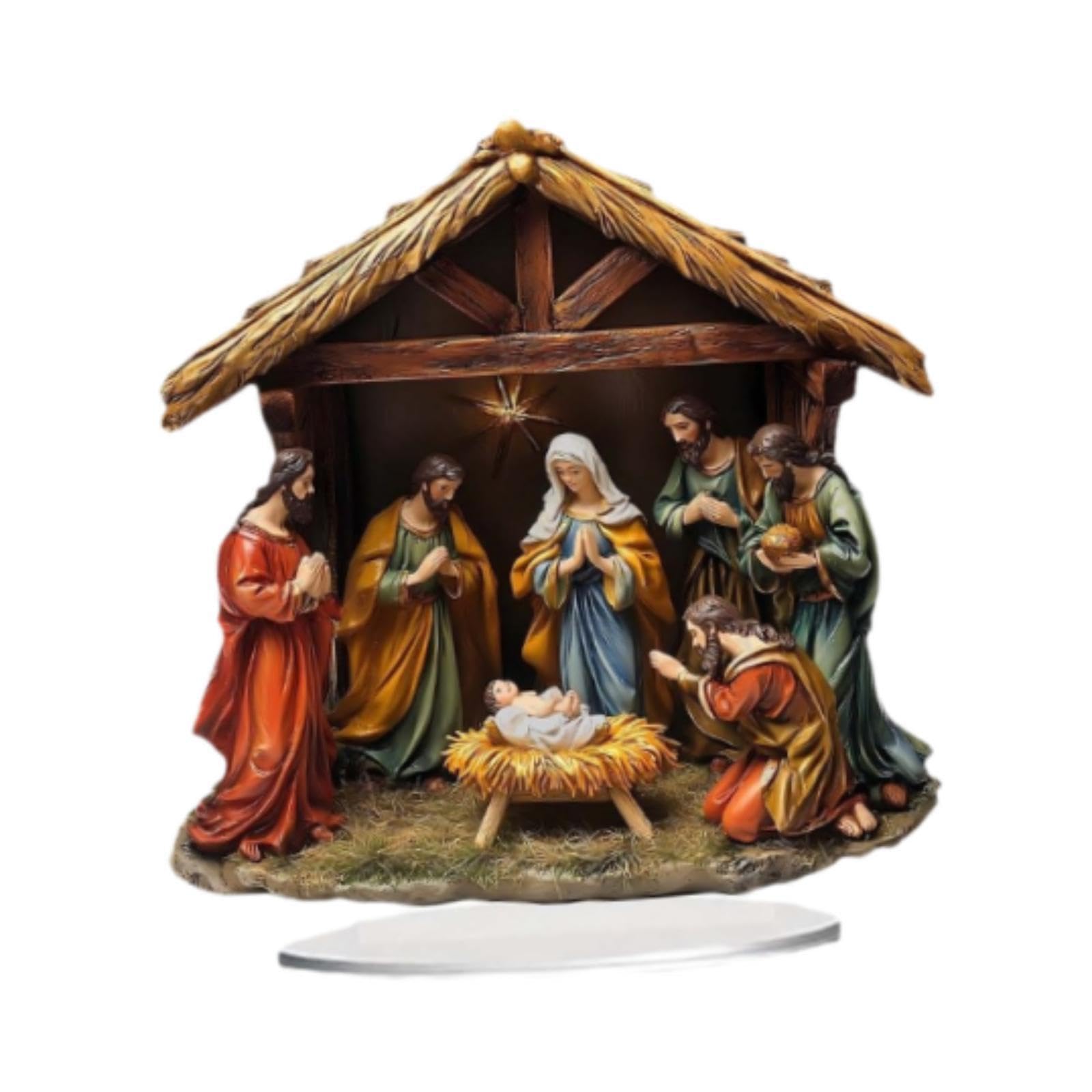 Amslsiu Jesus Birth Figurine Sized 20Cmx20cm Stunning Keepsake For Tabletop Display Adding Grace To Any Space Or Occasion Jesus Birth Statue For Home Decor