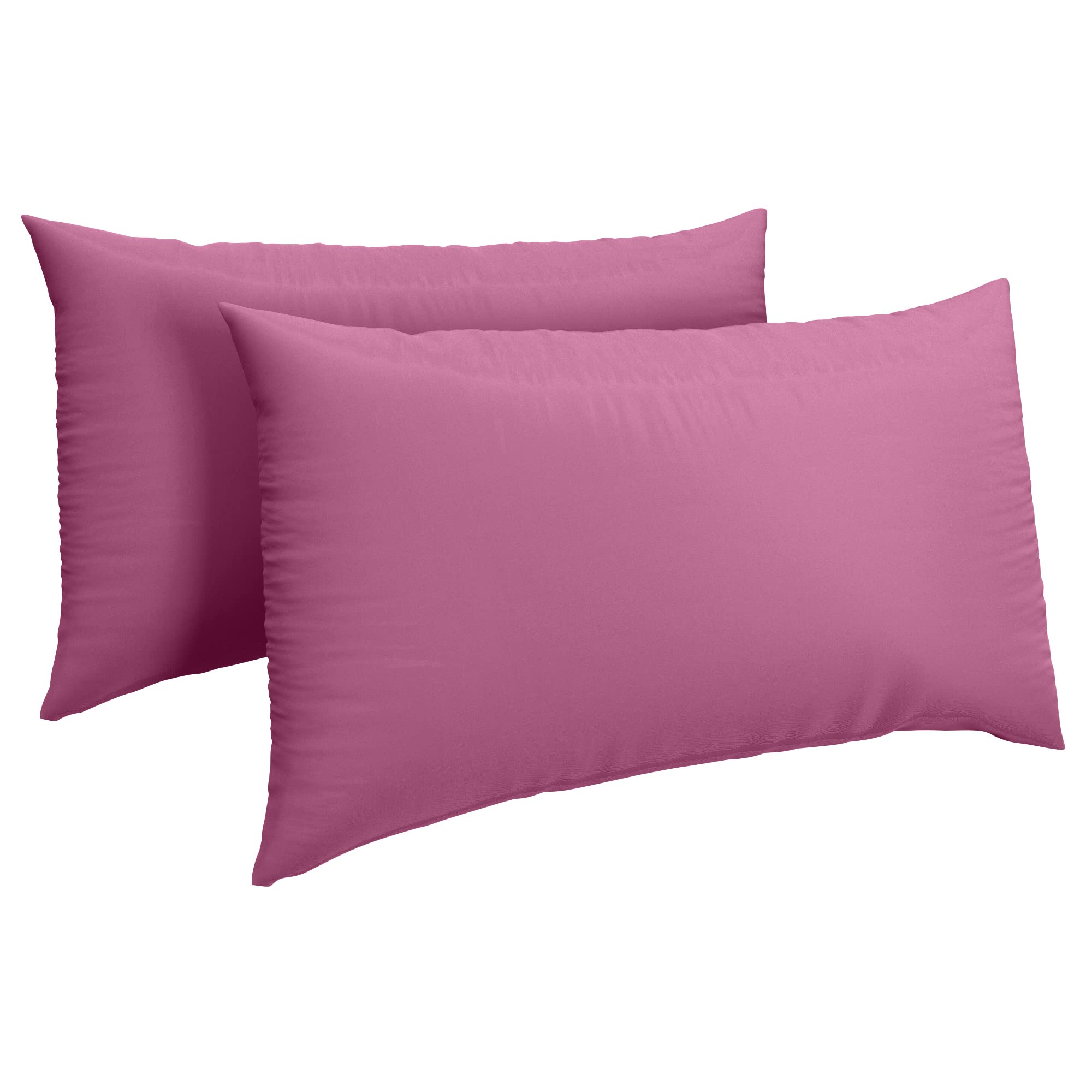 Home Ace Fuchsia Pillow Cases 2 Pack 50Cm X 75Cm, Poly Cotton Pillow Cases 2 Pack Housewife Pair Of Pillowcases, Easy Care Soft Stain Resistant Envelope Closure Standard Pair Of Pillow Case