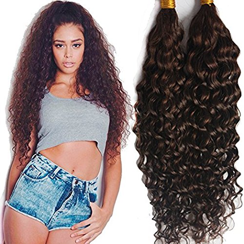 Grade 8A Brazillian Virgin Hair Deep Curly Bulk Hair Weaving For Braiding 100% Unprocessed No Weft Human Hair Bulk Extensions 100g Per Bundle (18inch)