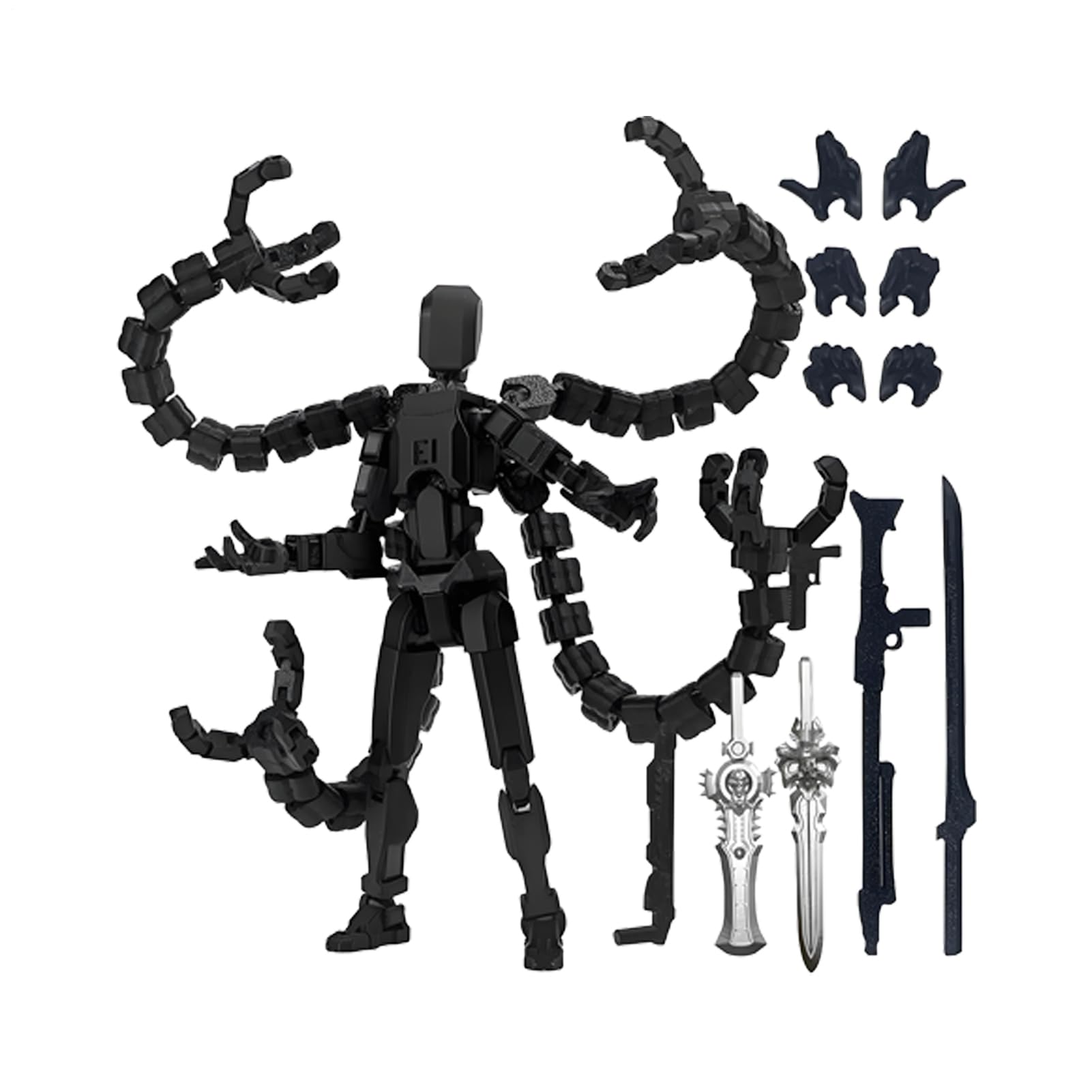 3D Printed Mannequin Toys, Action Figure Already Assembly, Multis-Jointed Movable Model With 3 Hand Types And 7 Tool Options