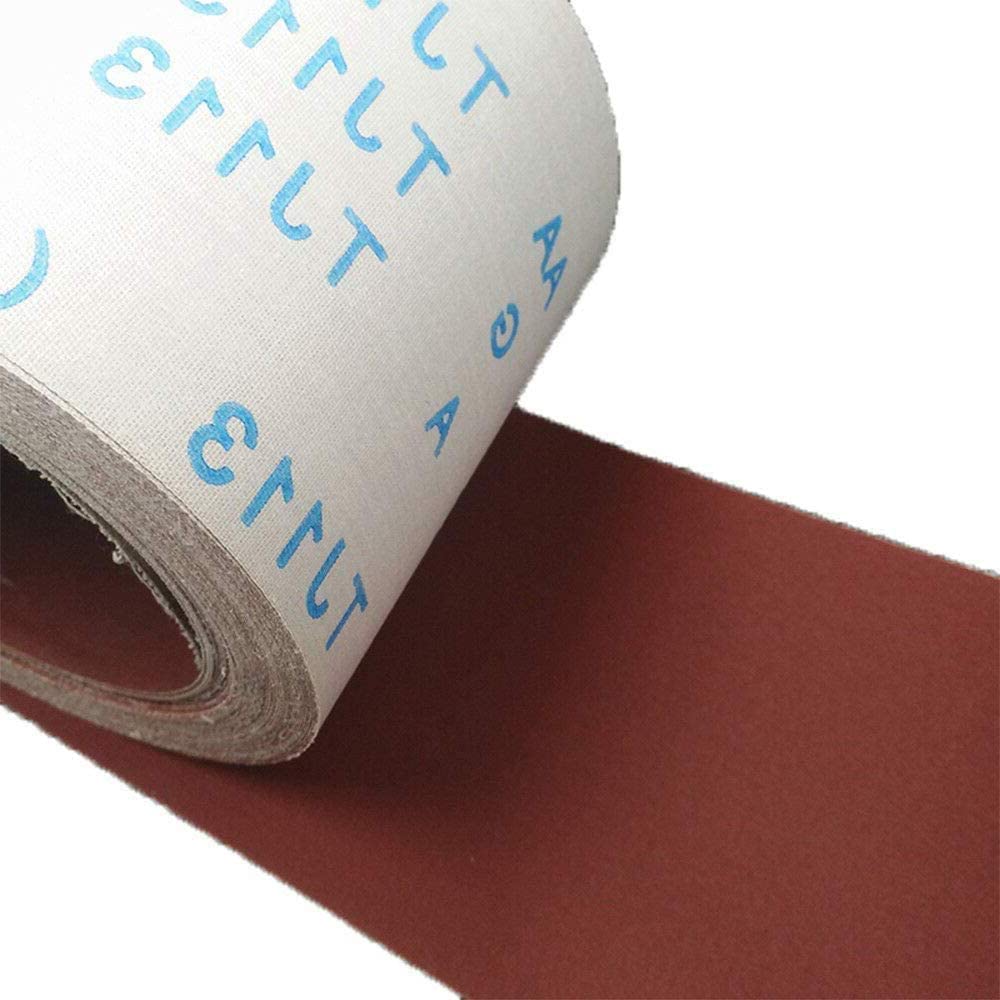 2 rollos de lija abrasivos de 5 x 100 mm, rollo de papel de lija para metal y madera, grano 80