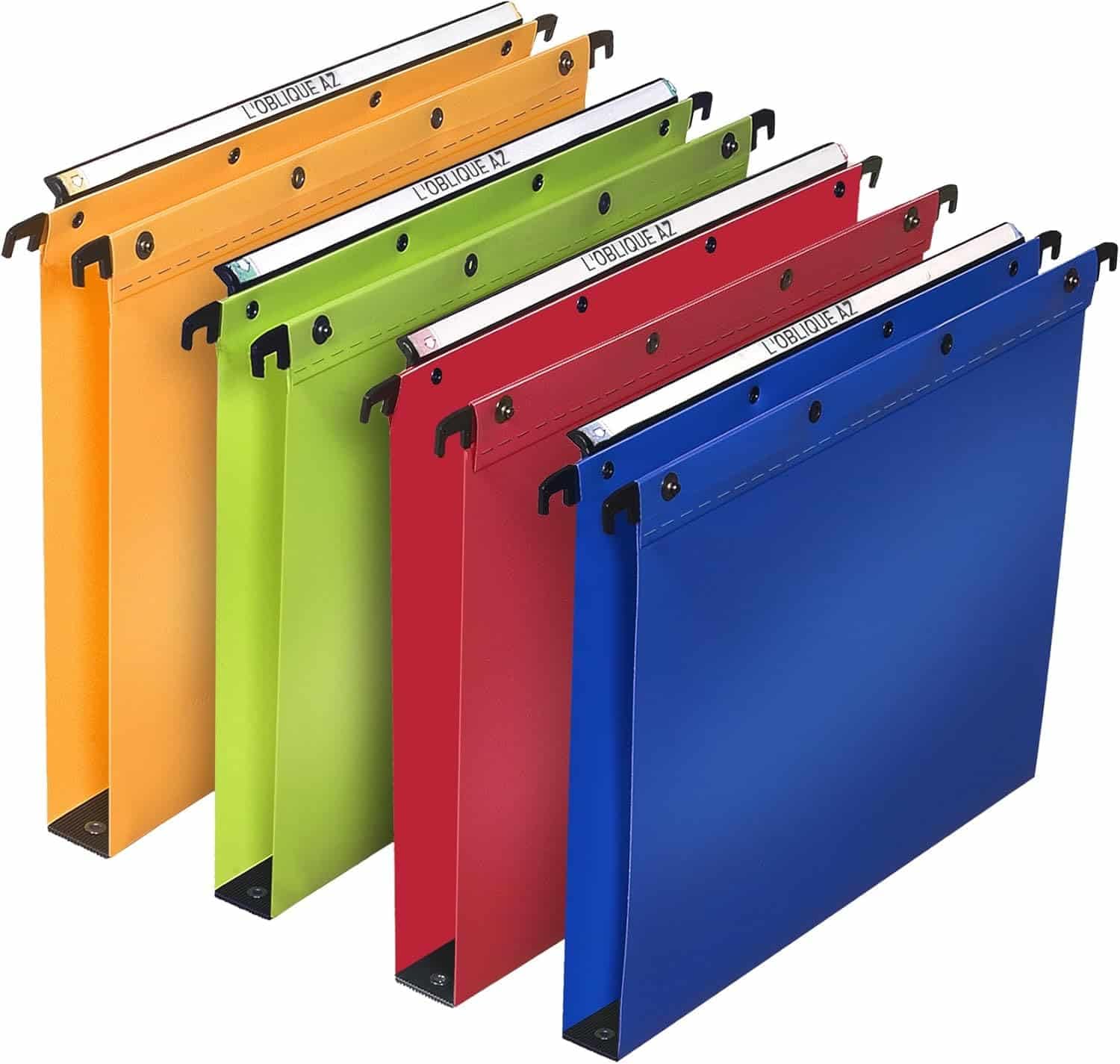 L'Oblique AZ Suspension Files Assorted Colours- Pack of 10
