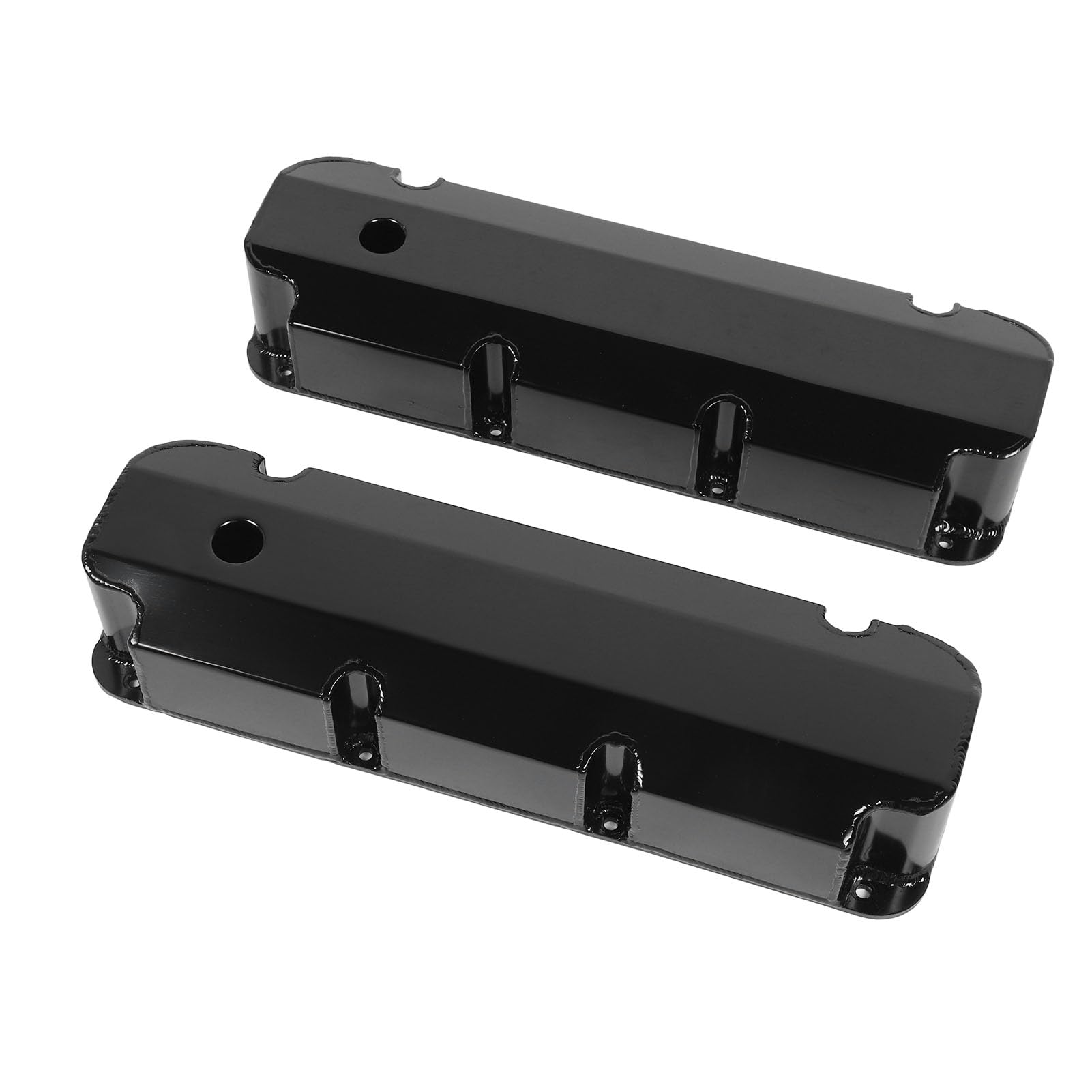 Tapa de Válvula de Motor, Tapa de Válvula de Motor de Automóvil E41363BC Tapa de Válvula de Aleación de Aluminio con Orificio para Motores V8 429‑460 de 1968 y Posteriores (BLACK)