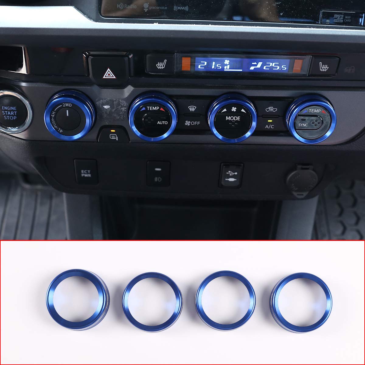 Buy LLKUANG Aluminum Alloy Air Conditioner Switch CD Button Knob Cover