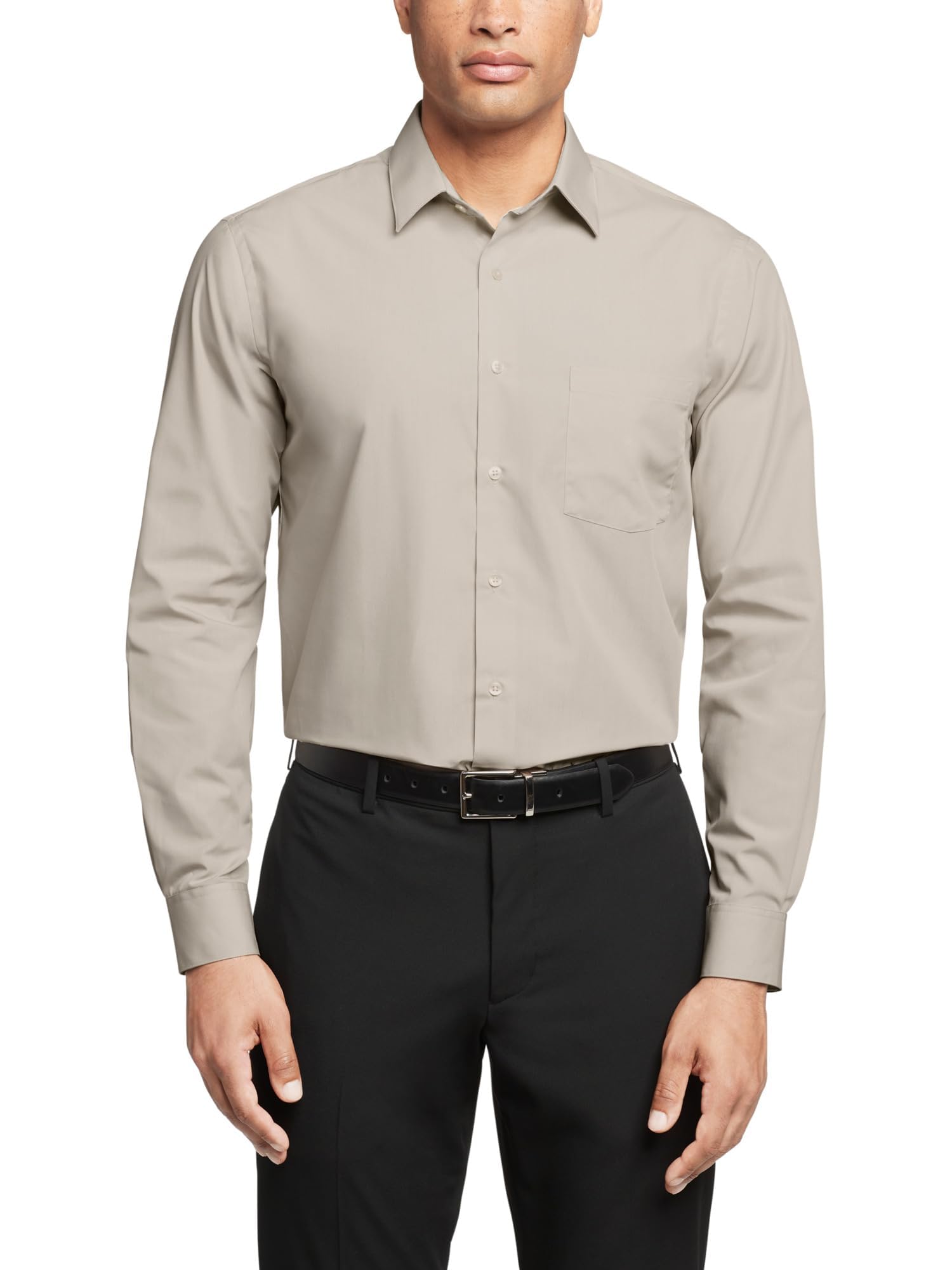 Mens Poplin Regular Fit Solid Point Collar SHIRT