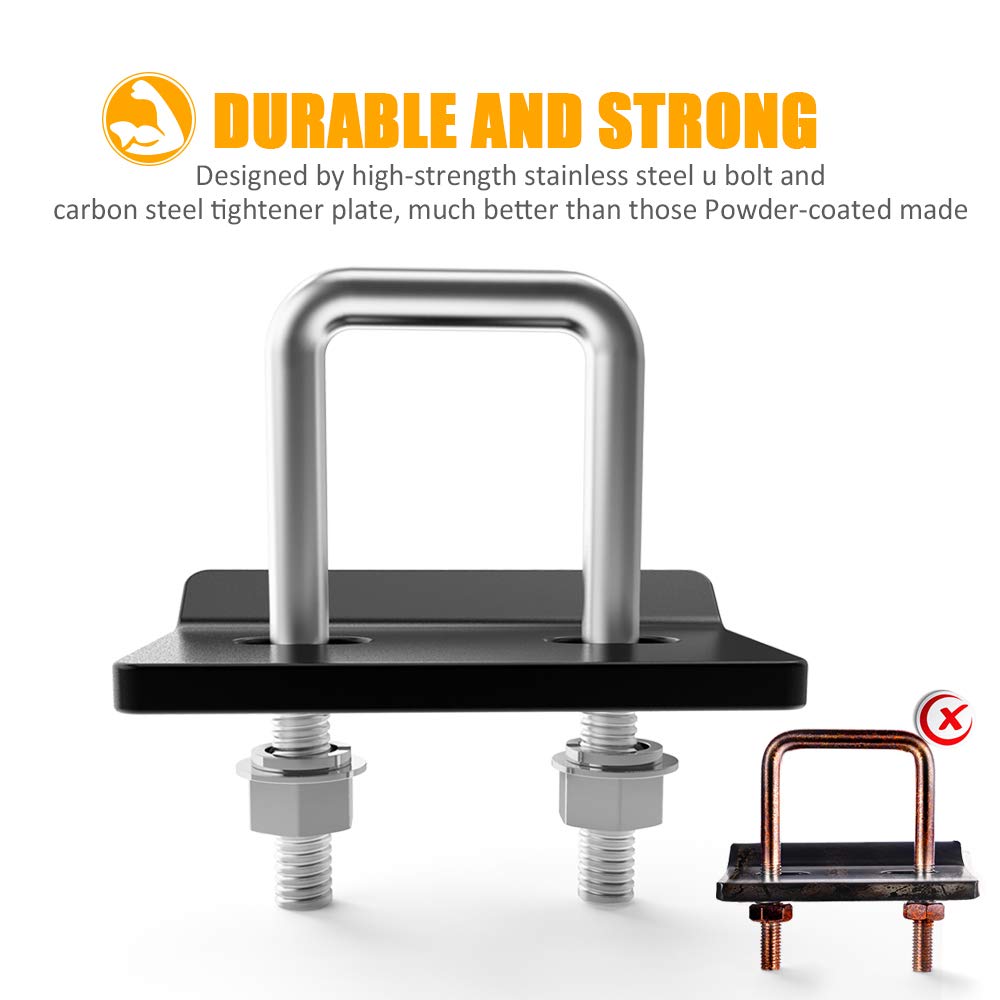 Adjustable Hitch Trailer Hitches Tow Heavy Duty Hitch Tightener For 1.25 & 2 Inch Tow Trailer Hitches U Bolt Ball Mount Stabilizer Wobble Carrier Anti- Rattle Clamp Hitch Silencer 2 Inch