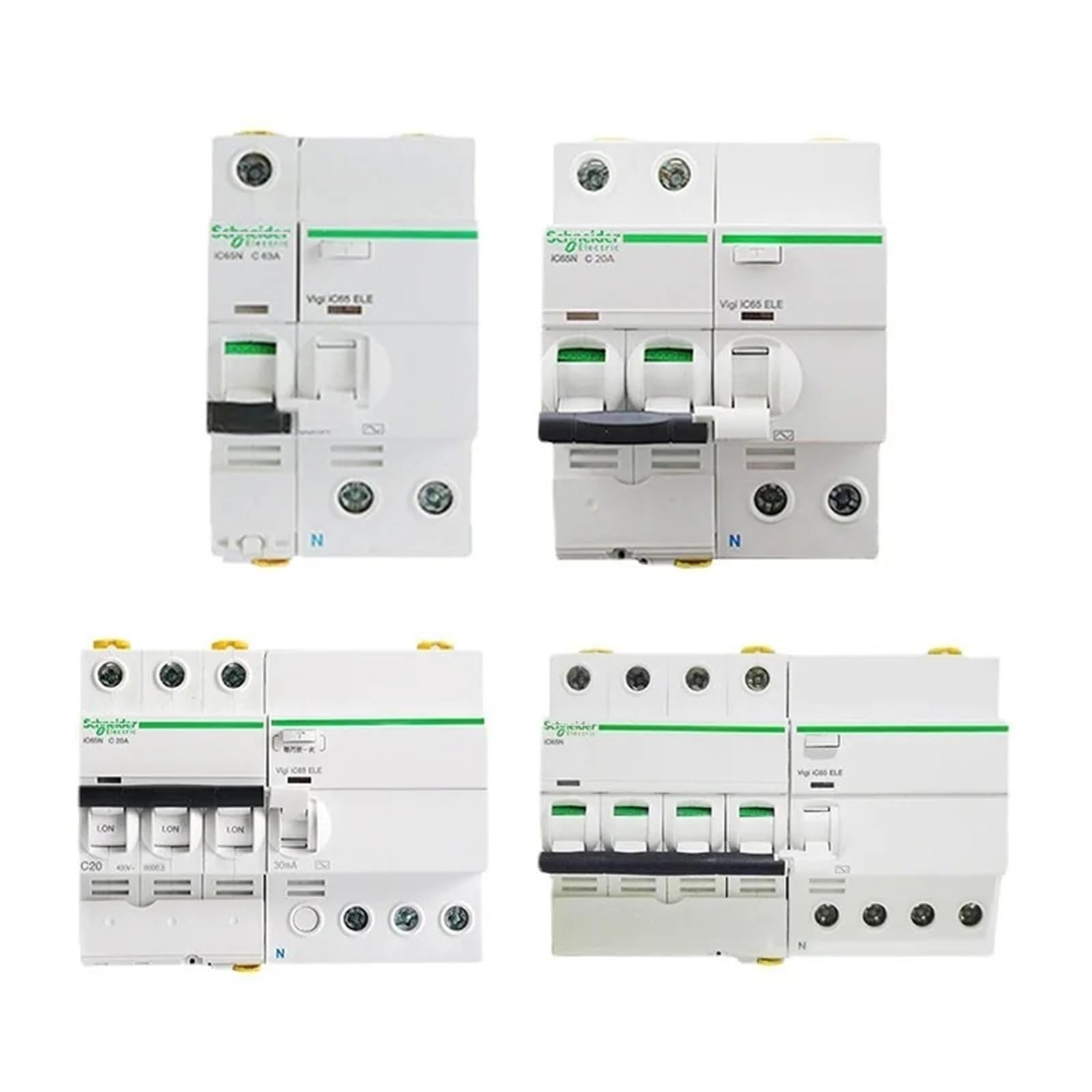 Przełącznik 1 szt. elektryczny A9 iC65N wyłącznik automatyczny wyłącznik powietrza z zabezpieczeniem przed wyciekiem wyłącznik główny 1P 2P 3P 4P 6/80A (typ D, 2P, 63A)