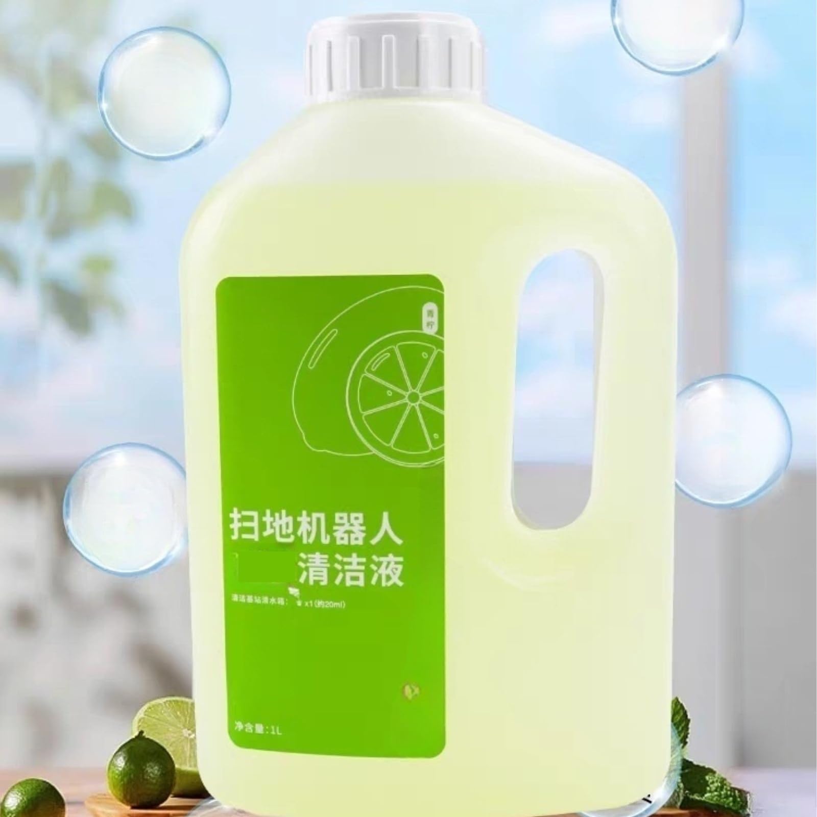Solución de limpieza de pisos。 Compatible para ECOVACS X2 / X2 Pro / T5 / T8 / T9 / T10 / X1 /N9 。 Accesorios para robots de barrido, 1L (33.8fl oz)(Package*2)