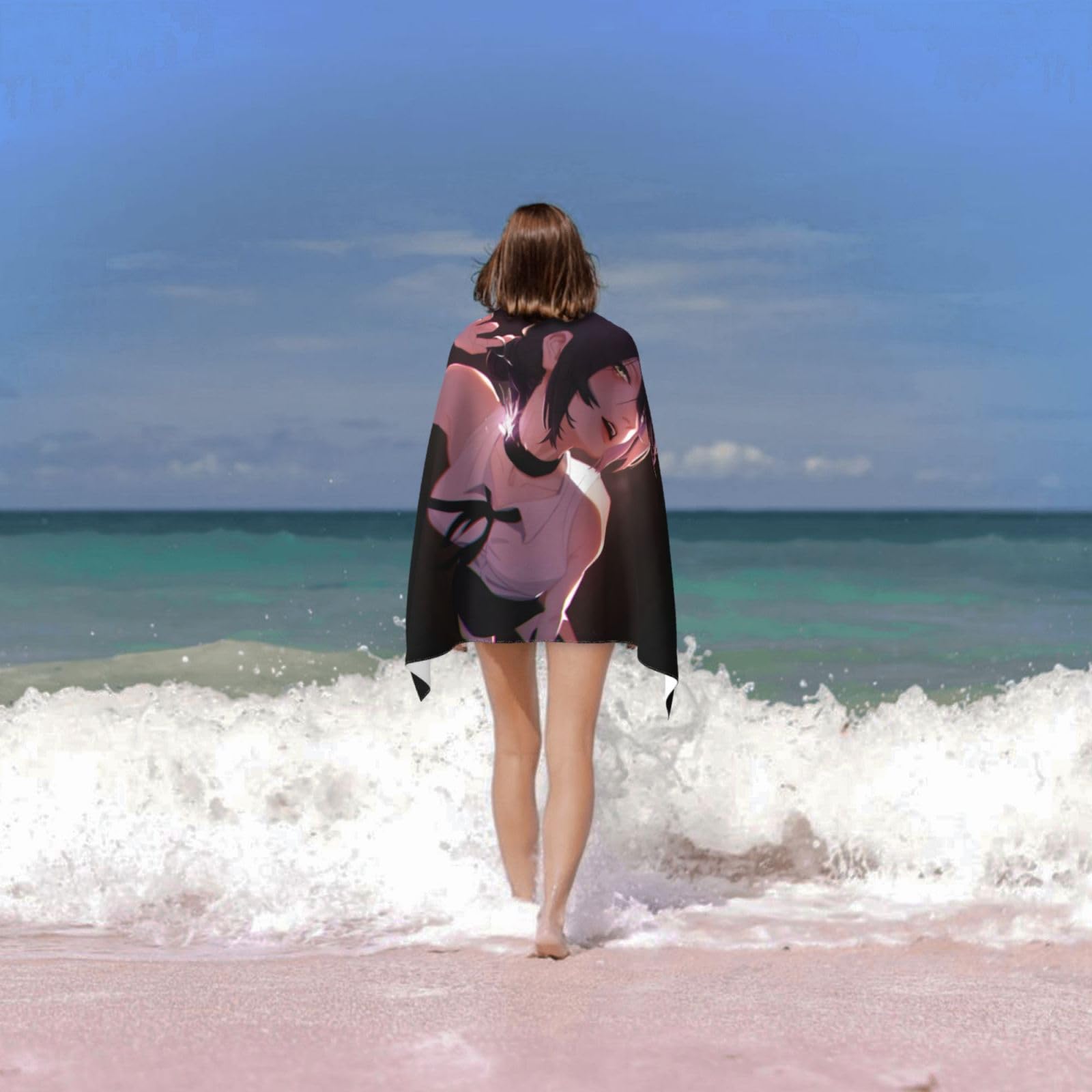 Amazon｜バスタオル チェンソーマン レゼ ビーチタオル 大判 肌に