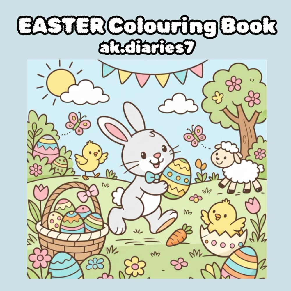EASTER COLORING BOOK FOR KIDS, TEENS & ADULTS : Easter Basket Stuffer with Cute Bunny, Easter Egg & Spring Designs