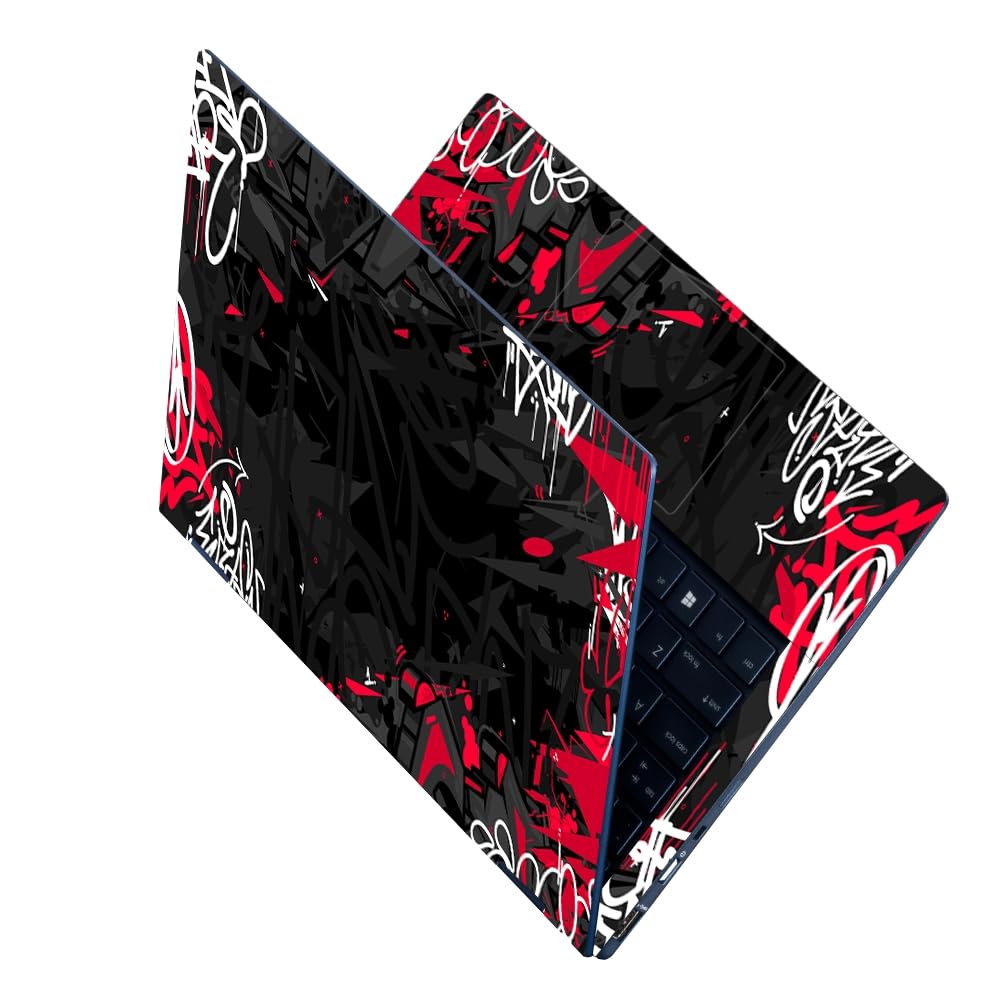 Finearts Full Body Laptop Skin Upto 15.6 inch Sticker Compatible for Dell/HP/Lenovo/Acer/Sony All Laptop Size Upto 14 to 15.6 Inch - Dark Black Flat Urban Street Graffiti (B0CT3819GD) Amazon Price History, Amazon Price Tracker