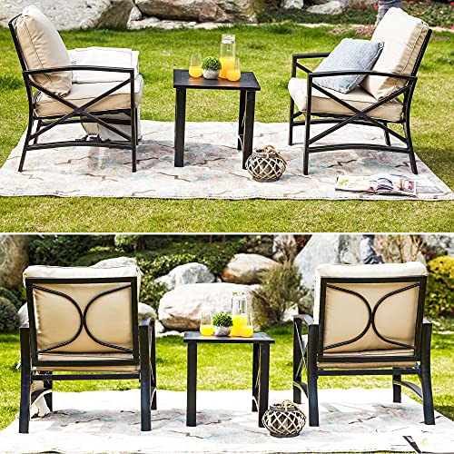 Image of LOKATSE Home Patio Outdoor Rocking Chair Bistro Sets with Coffee Table, Patio Chair