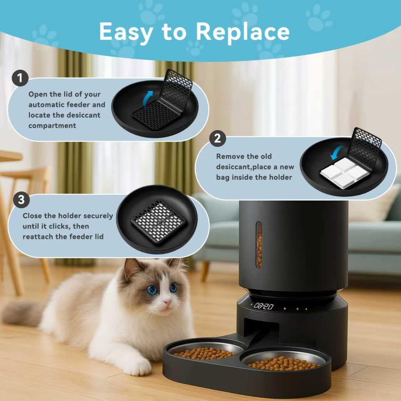 16 Pack Pet Food Desiccant Bags for Petlibro Automatic Cat Dog Feeders, Keep Pet Food Dry and Fresh, Compatible with Petlibro Models PLAF001, PLAF002, PLAF101, PLAF005, PLAF006, PLAF103, PLAF203 - 5