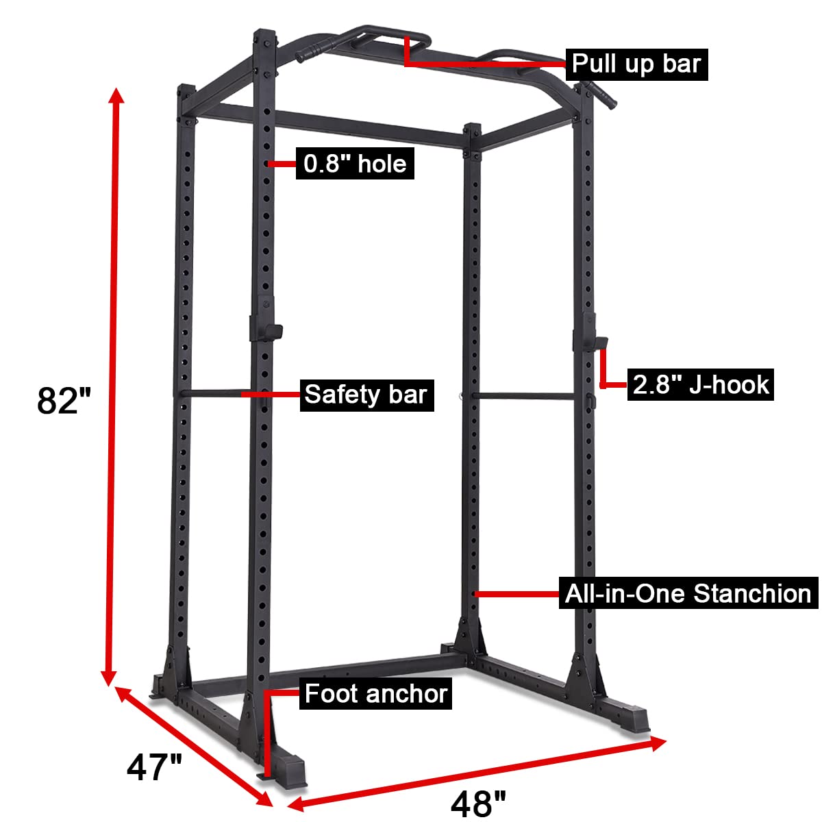 Buy papababe Power Cage, Squat Rack with Cable Crossover Machine Power Rack with LAT Pull Down
