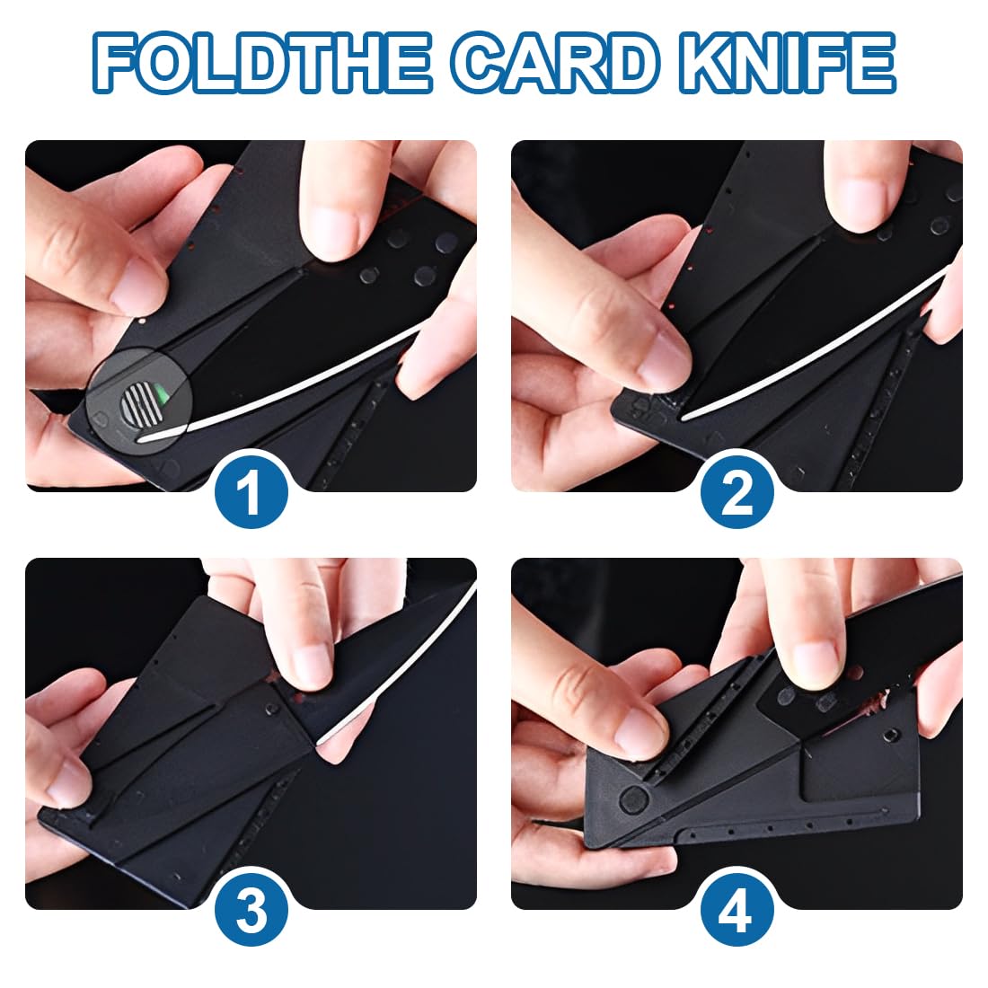 4 Pezzi Coltello Per Carte Di Credito, Coltello Pieghevole Per Carte Di Credito, Coltello Tascabile Per Esterni, Mini Coltello Tascabile per Campeggio, Escursionismo, Caccia