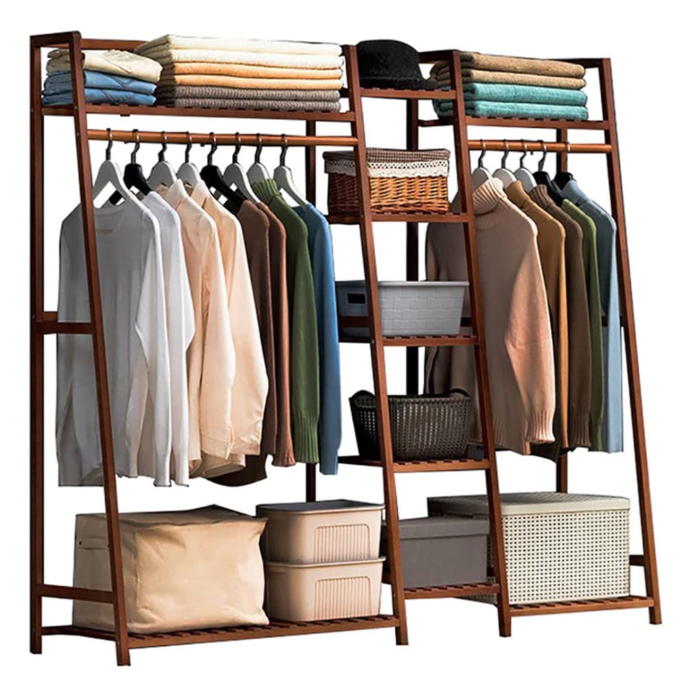 Porte-manteau en bambou noble de 160 cm pour vestes et manteaux lourds
