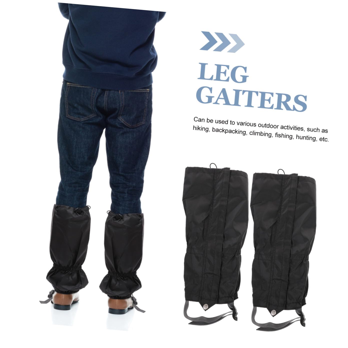 Toyvian Leggings Alpinistica per Ghette Escursionismo Gamba Nevicare Uomini Protettore Gheter Ghetta da Neve Coprigambe Antineve Paragambe Invernale Panno Oxford Nero