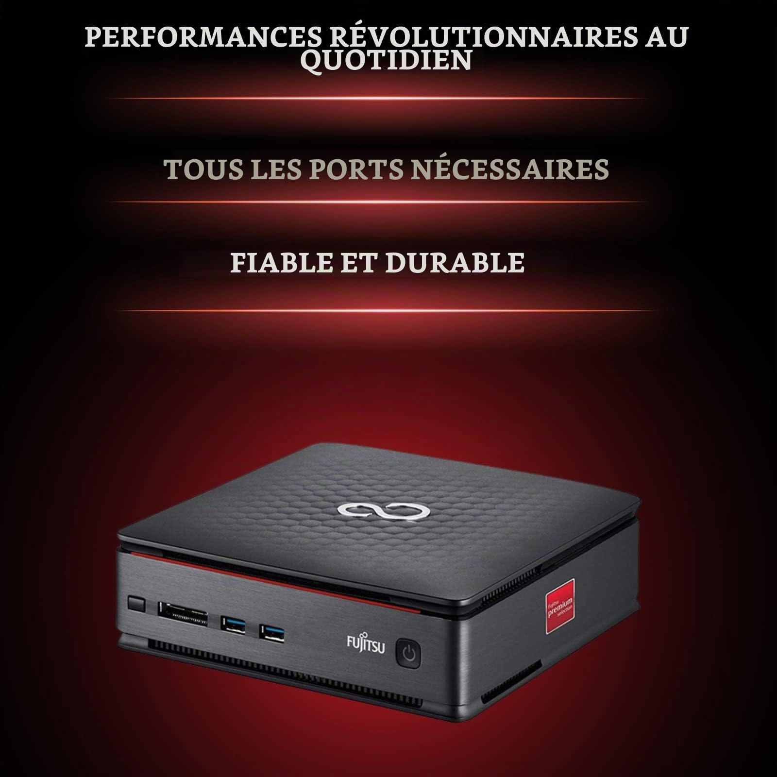 Fujitsu Mini PC prêt à l'emploi, PC de Bureau Intel i5, 8 Go de RAM, SSD de 256 Go, avec Office 2021, Windows 11 Pro et dongle Wi-FI (reconditionné)