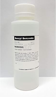 Benzyl Benzoate - USP Grade Perfect for Cosmetics, Hair & Scalp Products - 250mL (8 Fl Oz)