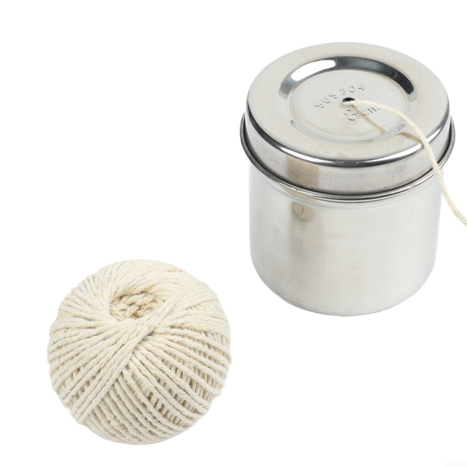 Cotton String Dispenser Box with 2 Rolls 65m Each Kitchen Twine for Roasting Chicken and Sausage Making