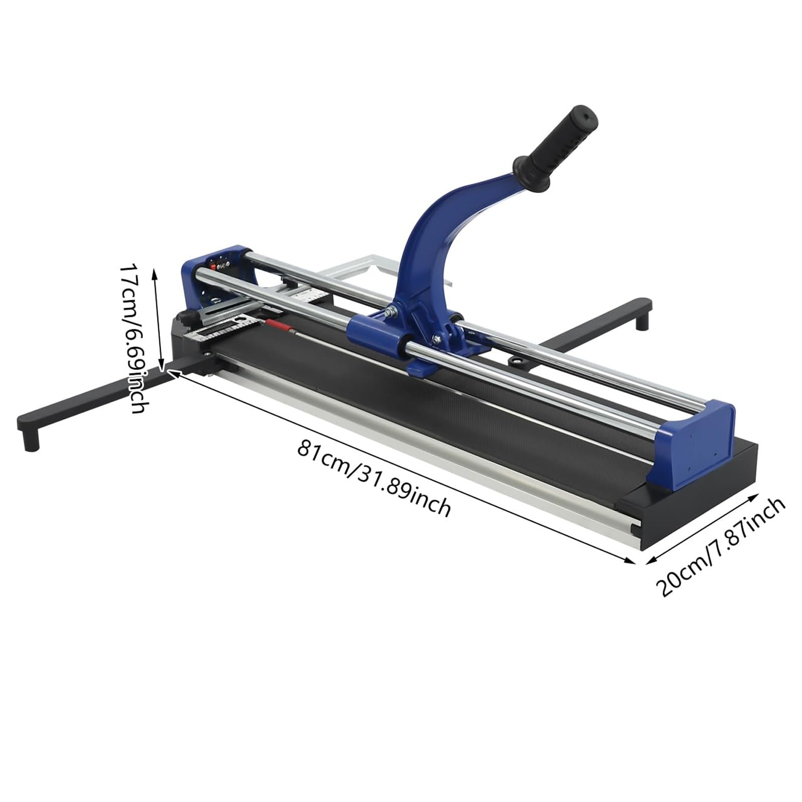 Cortador manual de azulejos con riel guía de doble pista, posicionamiento por infrarrojos, regla ajustable para bricolaje e instalación profesional