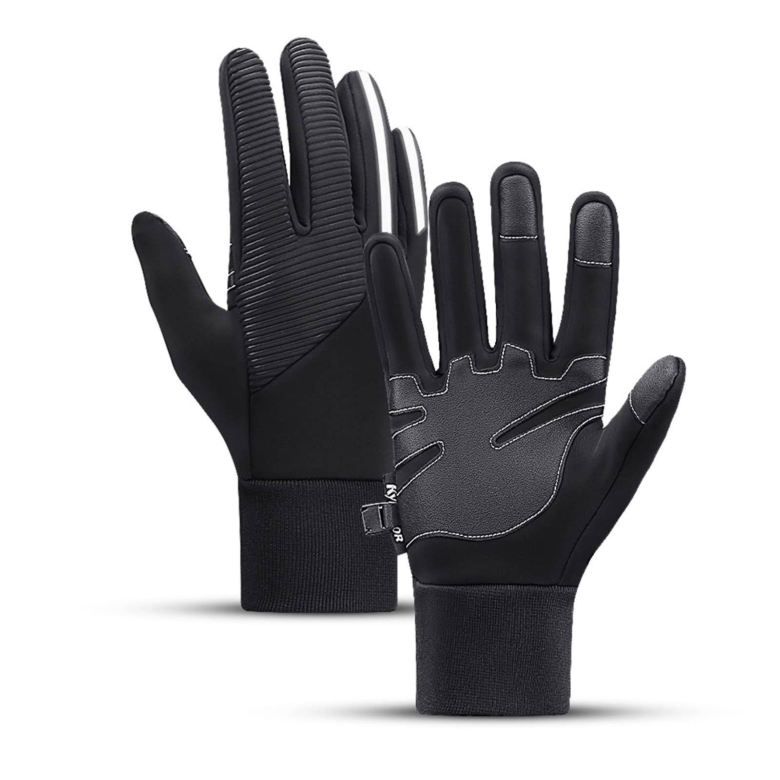 Guanti da Ciclismo Invernali da Uomo, da Donna, Impermeabili, Antivento Termici, Caldi, Antiscivolo, da Sci, Guanti Sportivi da Neve con Striscia Riflettente