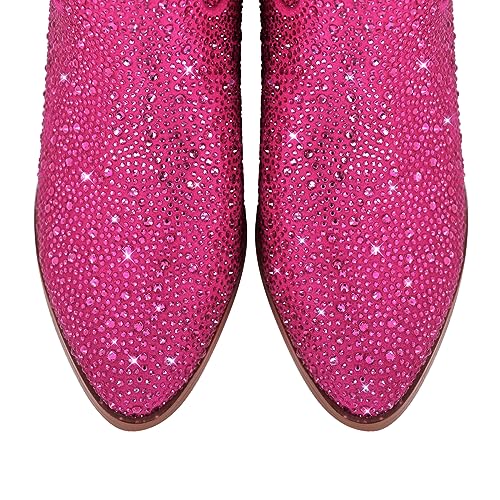 Yolkomo Cowboy Boots For Women Wide Calf Glitter Rhinestone Cowgirl Boots4