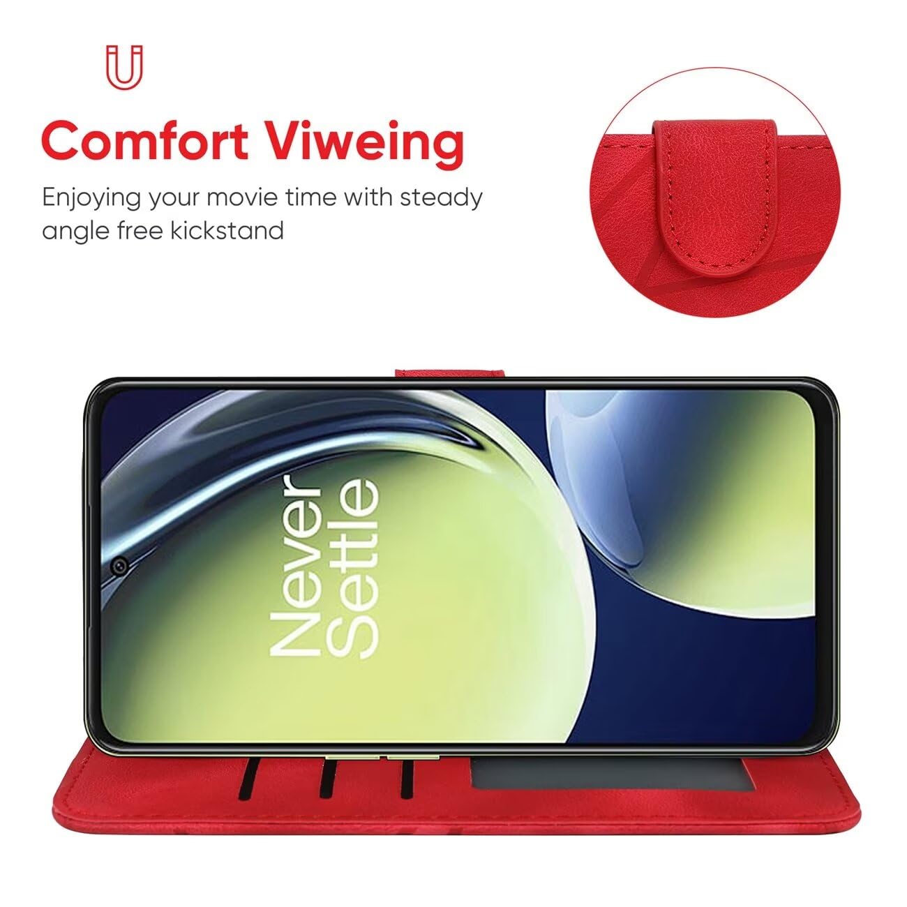 Wanyuexes Case for OnePlus Nord N30/OnePlus Nord CE 3 Lite 5G/Oppo K11X Wallet Case with Tempered Glass Screen Protector - Image 3