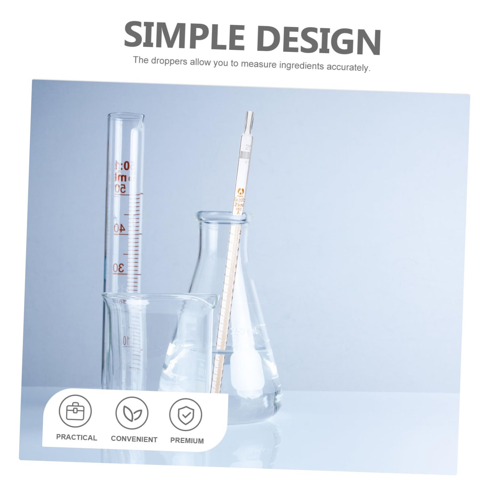 Pipetta Graduata in Vetro 25ml 20 Pezzi da Laboratorio | Scale Graduate, Formato Portatile, Dispositivo Calibrato per Misurazione