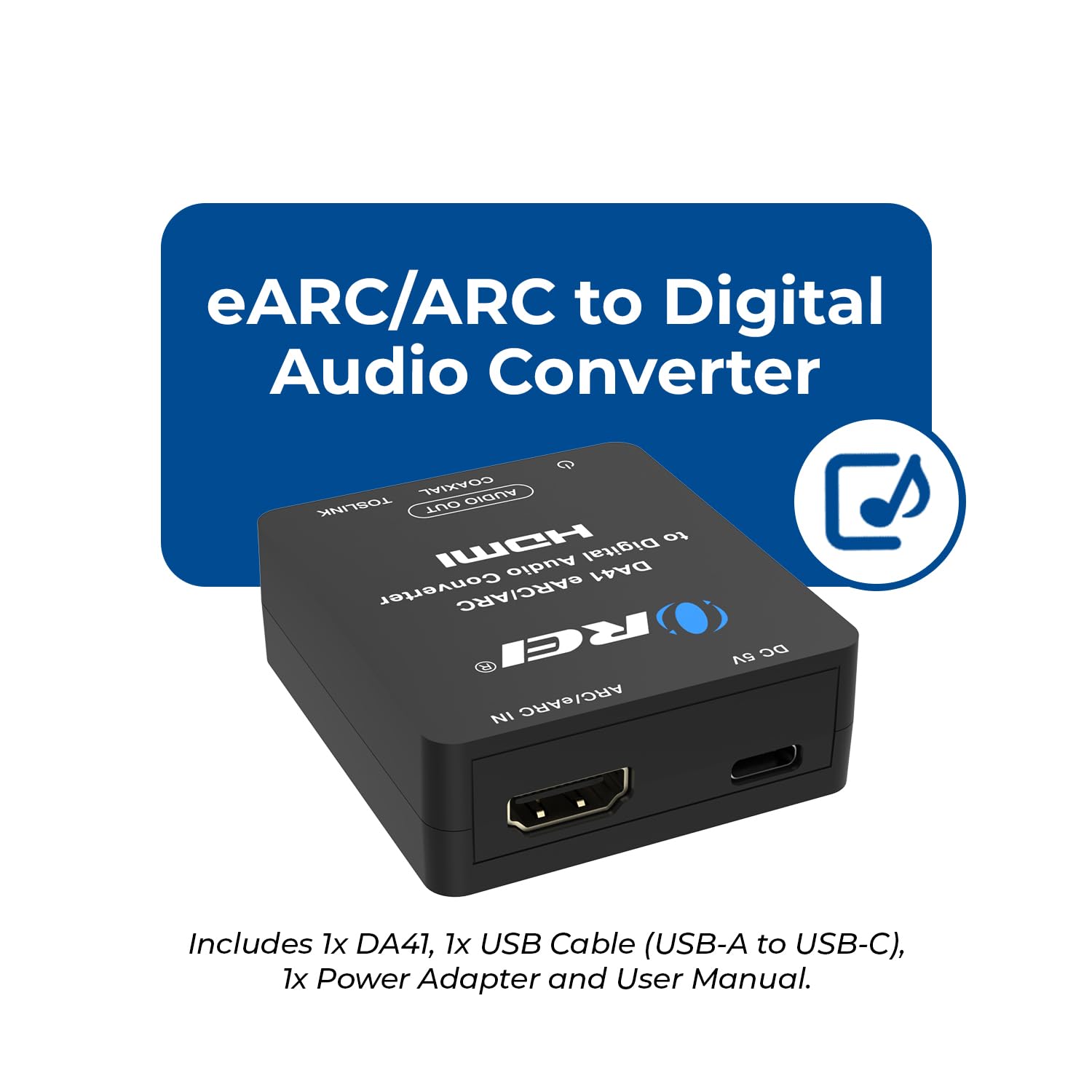 OREI Audio Extractor eARC/ARC HDMI zu Optisch/Koaxial Audio Extractor - Unterstützt Dolby 5.1 Channel, DTS 5.1, LPCM 2.0 Channel HDTV Soundbar Speaker Verstärker
