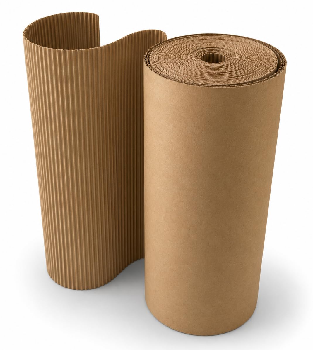 Bobina Cartón Ondulado - 25 Metros 90 cm Ancho | Rollo Cartón Ondulado 100% Reciclado para Embalaje y Protección | Acolchado Flexible de Cartón Kraft para Almacenes y Envíos