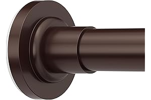 Shower Curtain Rod Bronze - Adjustable, Telescoping, No-Drill
