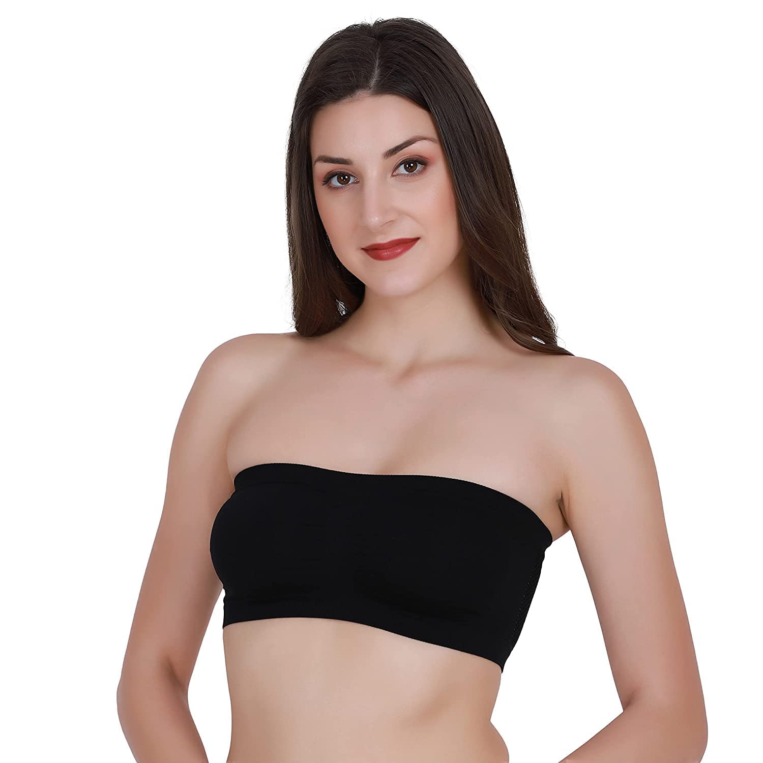 Black Ribbed/Knitted Slim Fit Tube Tank Top for Women