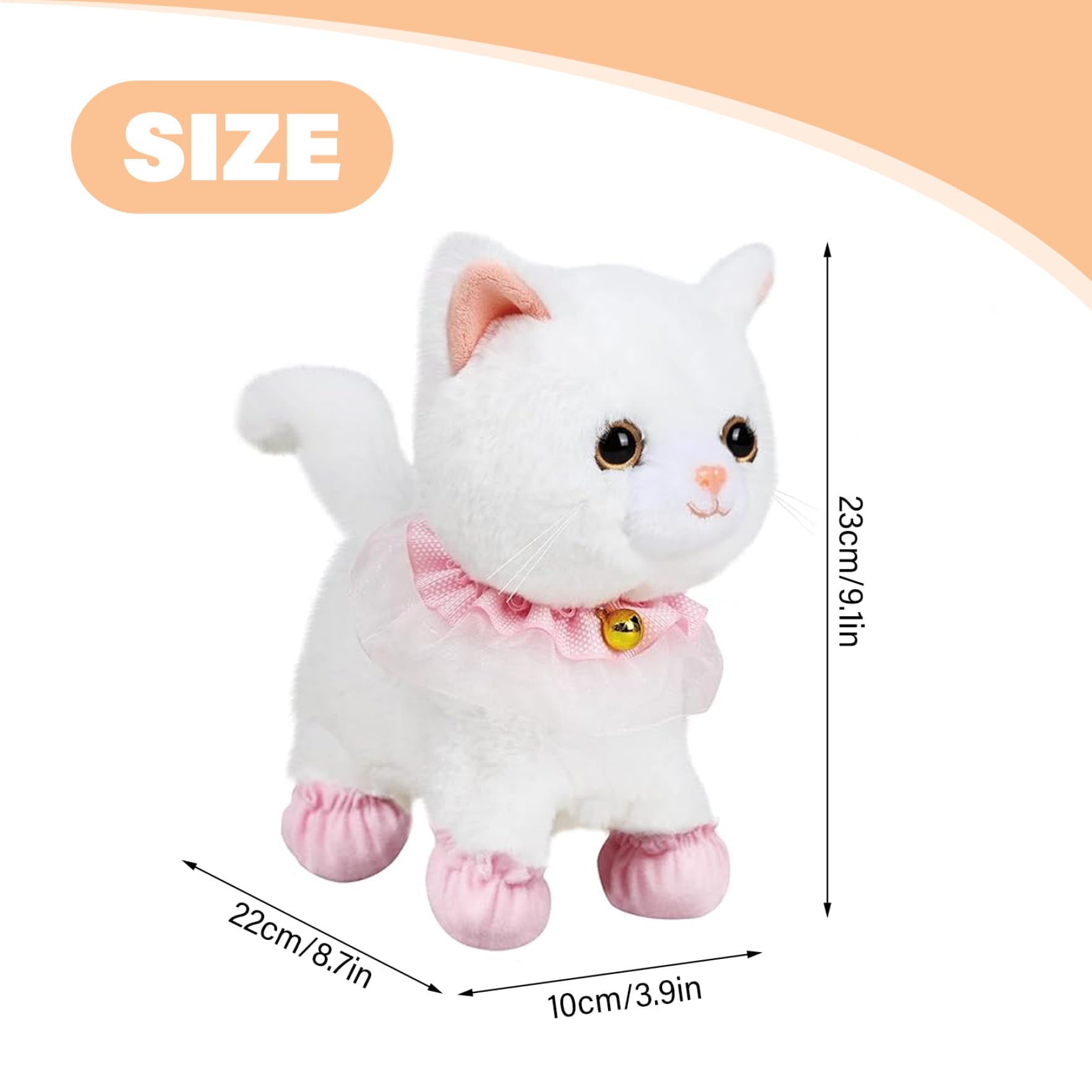 Jorzer Giochi per gatti per bambini Gatto robot interattivo con attivazione vocale e tattile con guinzaglio telecomandato Gattino parlante che cammina per ragazzi e ragazze