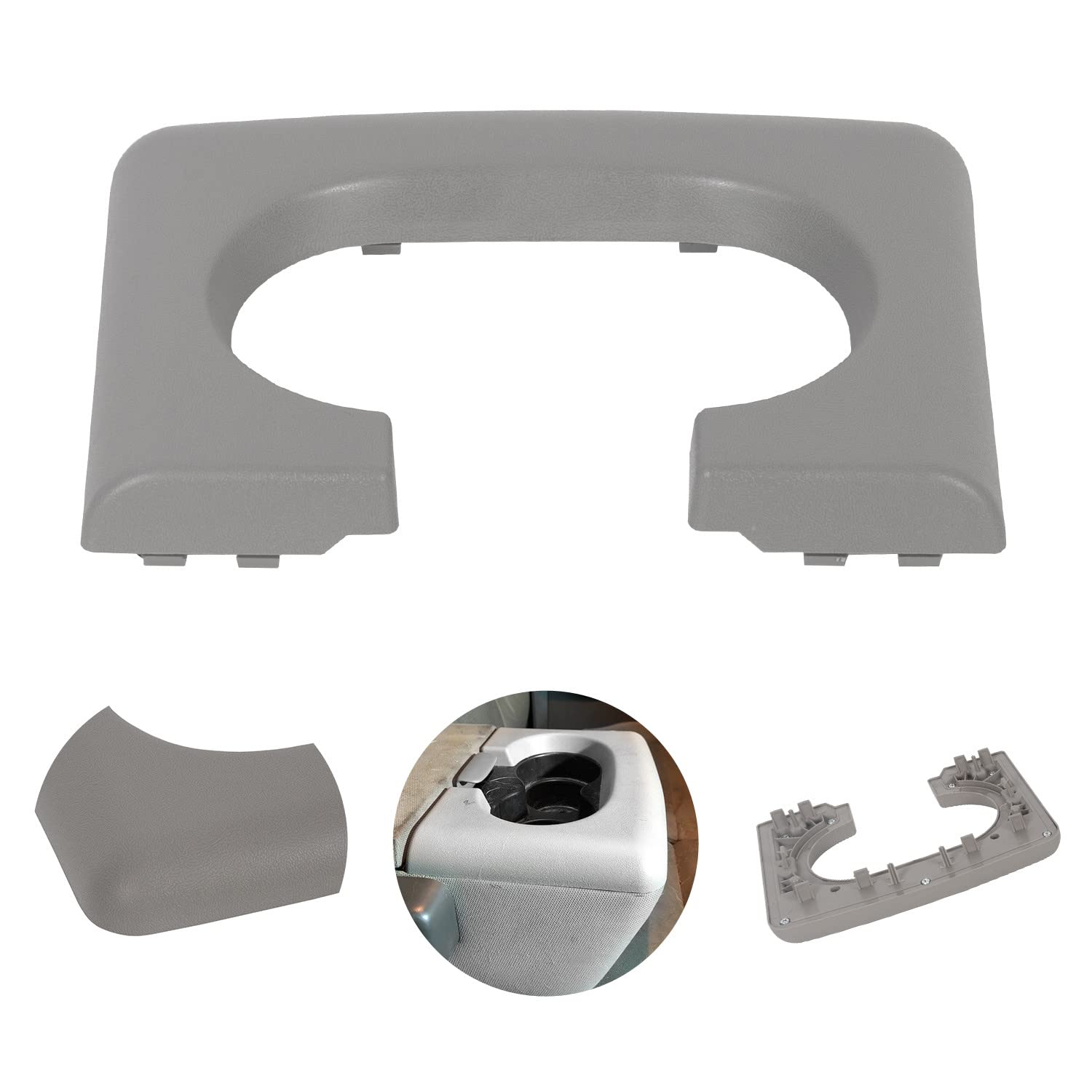 Gray Center Console Cup Holder Pad Insert For 2004-2014 Ford F-150 – Replacement Tray