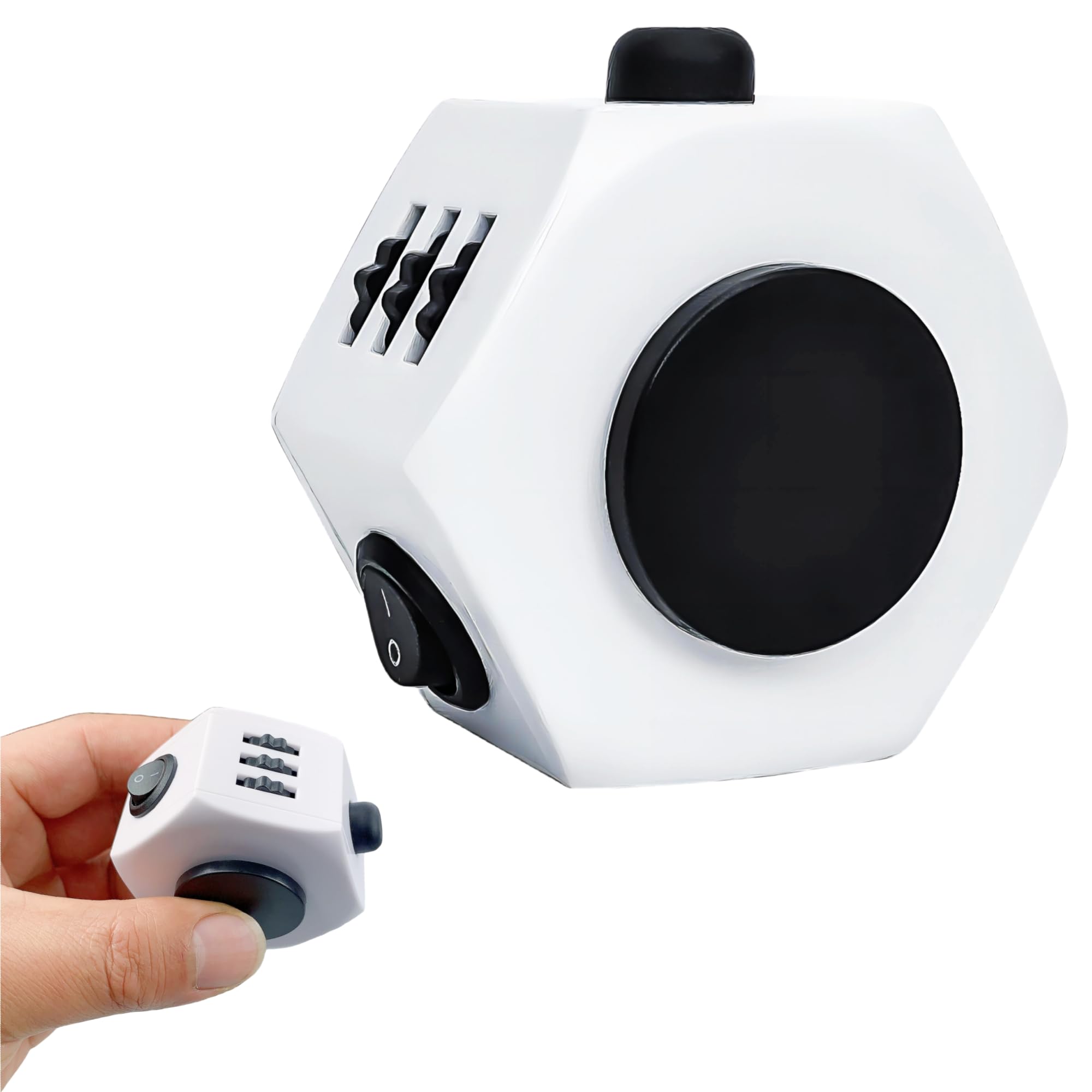 Stress Relief Fingertip Cube Fidget Toys,Fidgets UFO Cube/Relaxing Magic Cube Hand-Held Toys for Adults and Children, Killing Time Cool Fidget Block for ADD/ADHD/ Fidget Gadget UFO Cube Gifts (White)