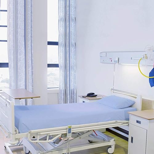 Miniatura 2 de Juego de sábanas de 3 piezas de algodón puro de alta calidad, sábanas bajeras planas de hospital, 100% algodón egipcio de 400 hilos, sábanas bajeras