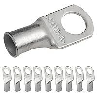Vista 245 de SELTERM 25 piezas de lengüetas de cable de batería de cobre estañado de grado marino de 2/0 AWG de 3/8 pulgadas, terminales de anillo de calibre 00