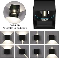 ledmo 8 darabos LED fali lámpa 12W IP65 vízálló kültéri beltéri fehér 4000K - Black 4000k-8pcs 3