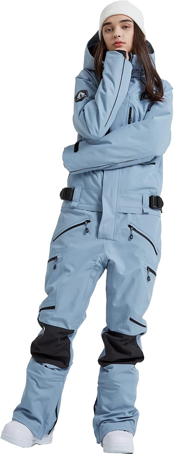 Women and Men's Ski Suits One Piece Jumpsuit Winter Outdoor Waterproof Warm Snowsuits