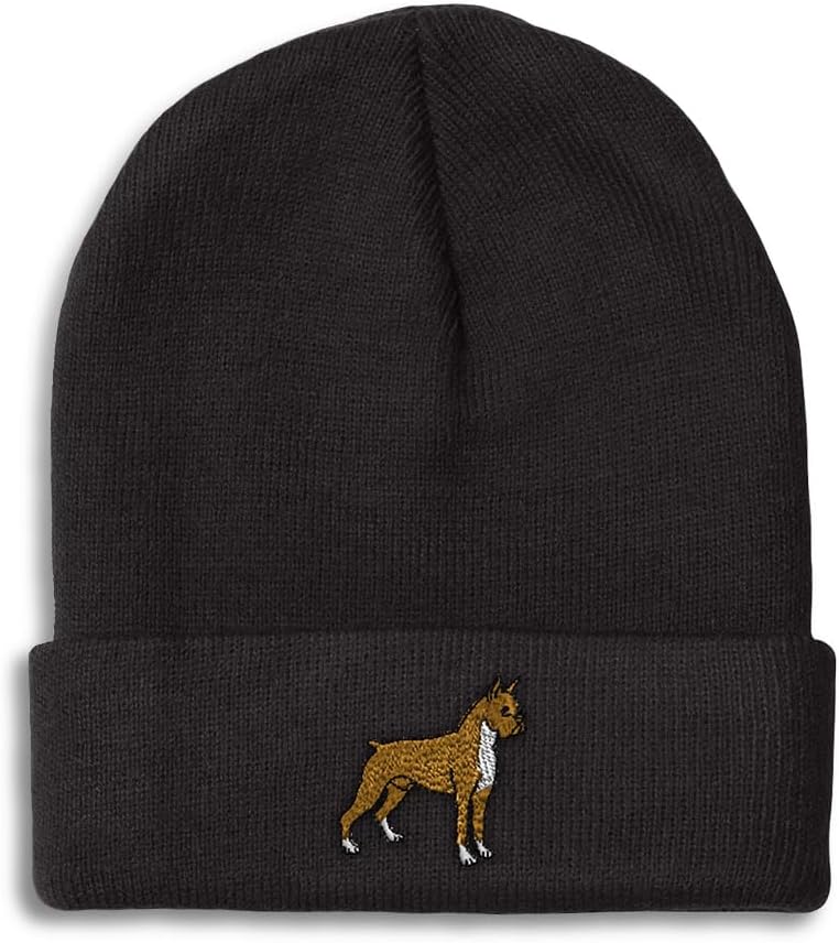 Speedy Pros Beanies for Men Boxer Dog German Deutscher Skull Cap Winter Hats Women Acrylic One Size