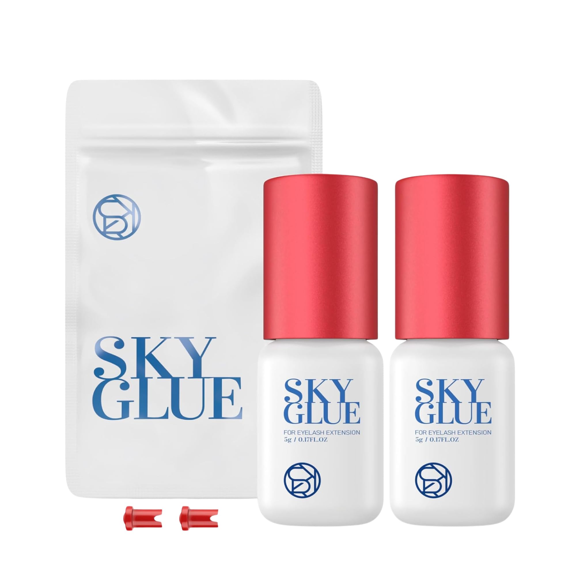 Sky Glue S+ Long Retention Eyelash Glue Professional Black Eyelash Adhesive 1-2s Fast Drying 6-8 Weeks Lasting for Individual Mink Lash Extensions 5ml