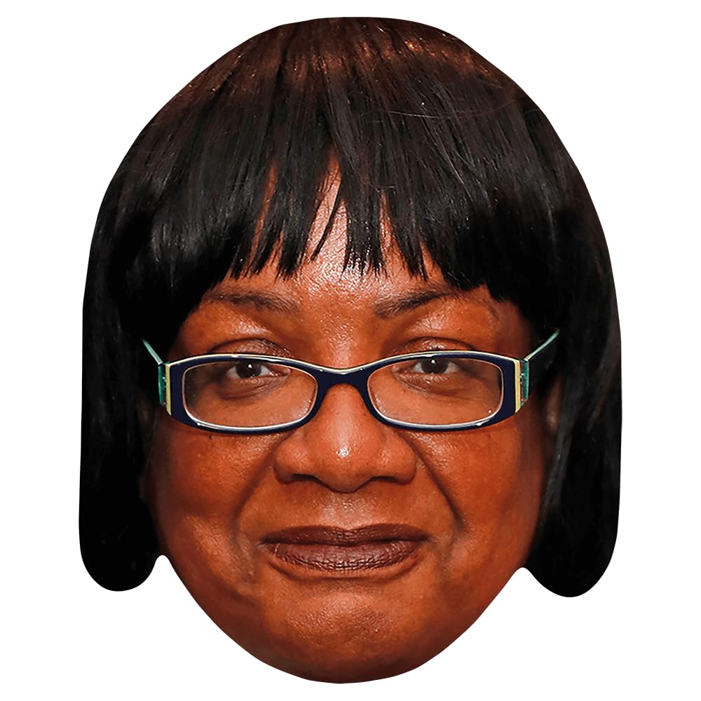 Diane Abbott (Glasses) Celebrity Mask, Flat Card Face, Fancy Dress Mask